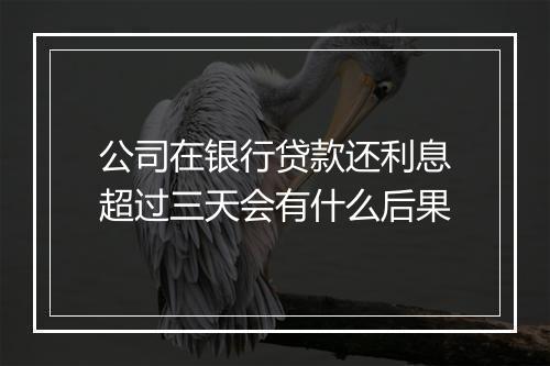 公司在银行贷款还利息超过三天会有什么后果