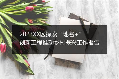 2023XX区探索“地名+”创新工程推动乡村振兴工作报告