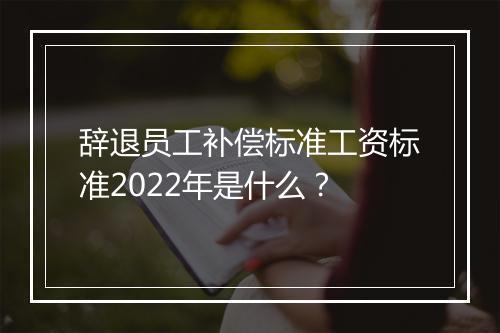 辞退员工补偿标准工资标准2022年是什么？