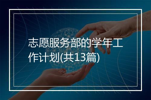 志愿服务部的学年工作计划(共13篇)
