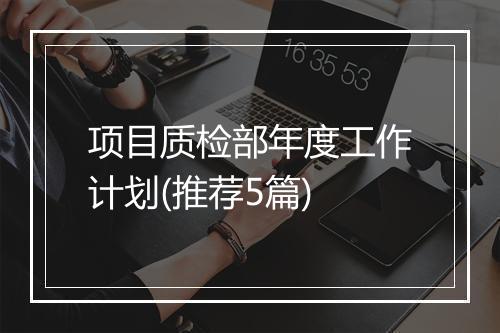 项目质检部年度工作计划(推荐5篇)
