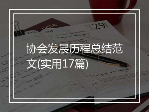 协会发展历程总结范文(实用17篇)