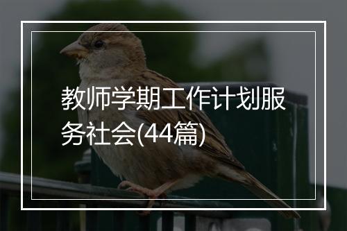 教师学期工作计划服务社会(44篇)