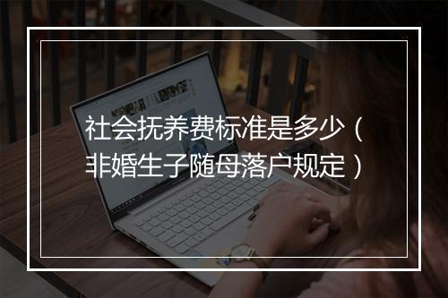 社会抚养费标准是多少（非婚生子随母落户规定）