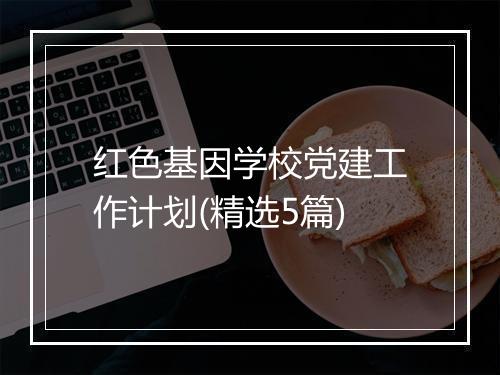 红色基因学校党建工作计划(精选5篇)