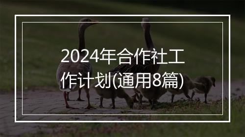 2024年合作社工作计划(通用8篇)