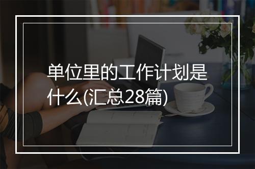 单位里的工作计划是什么(汇总28篇)