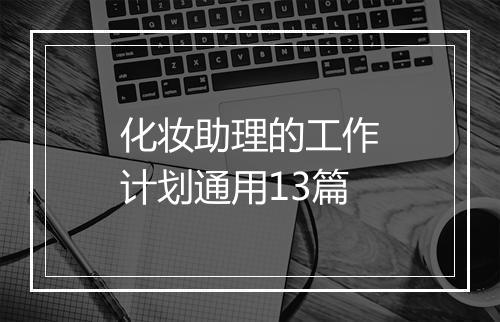 化妆助理的工作计划通用13篇