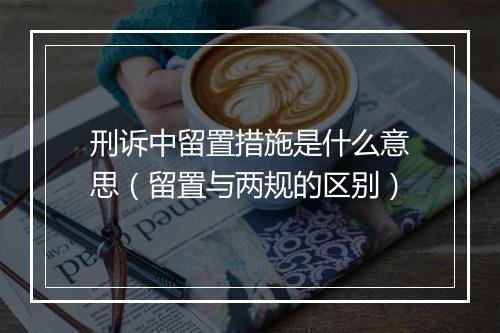 刑诉中留置措施是什么意思（留置与两规的区别）