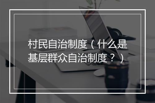 村民自治制度（什么是基层群众自治制度？）