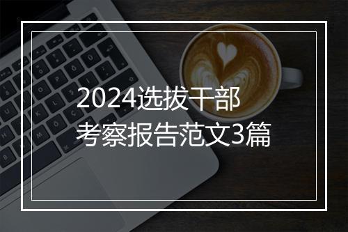 2024选拔干部考察报告范文3篇