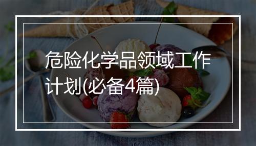 危险化学品领域工作计划(必备4篇)