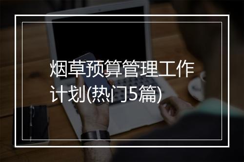 烟草预算管理工作计划(热门5篇)