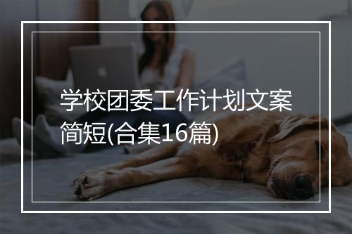 学校团委工作计划文案简短(合集16篇)