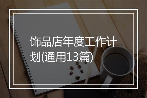 饰品店年度工作计划(通用13篇)
