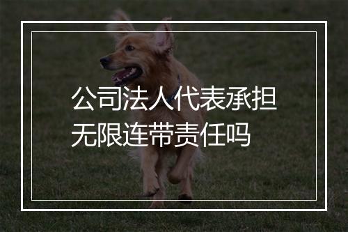 公司法人代表承担无限连带责任吗