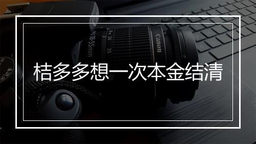 桔多多想一次本金结清
