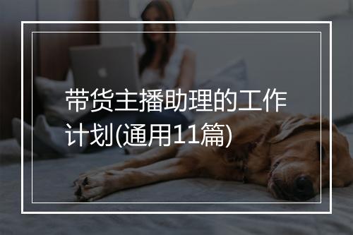 带货主播助理的工作计划(通用11篇)