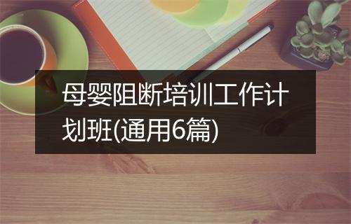 母婴阻断培训工作计划班(通用6篇)