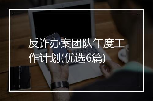 反诈办案团队年度工作计划(优选6篇)