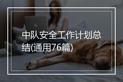 中队安全工作计划总结(通用76篇)
