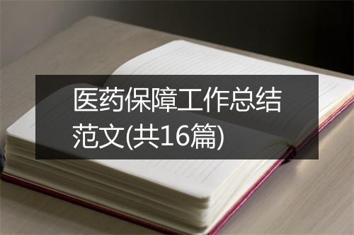 医药保障工作总结范文(共16篇)