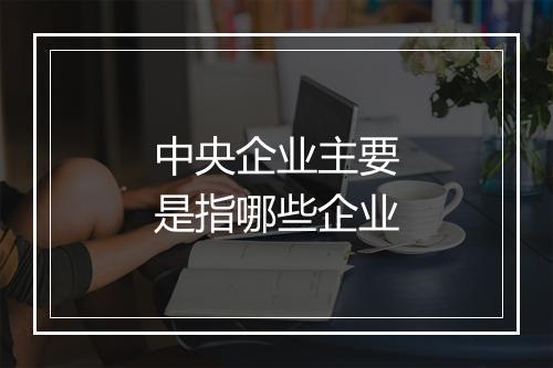 中央企业主要是指哪些企业