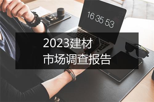 2023建材市场调查报告