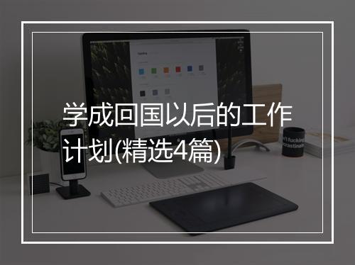 学成回国以后的工作计划(精选4篇)