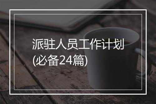 派驻人员工作计划(必备24篇)
