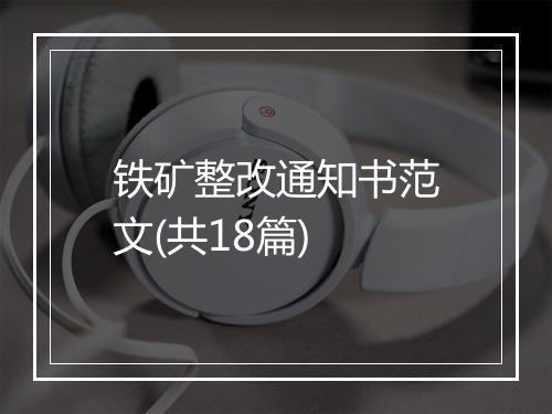铁矿整改通知书范文(共18篇)
