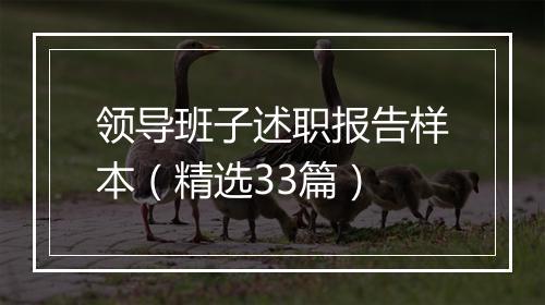 领导班子述职报告样本（精选33篇）