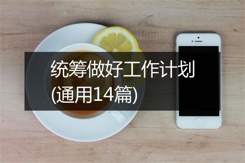 统筹做好工作计划(通用14篇)