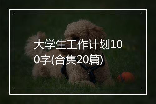 大学生工作计划100字(合集20篇)