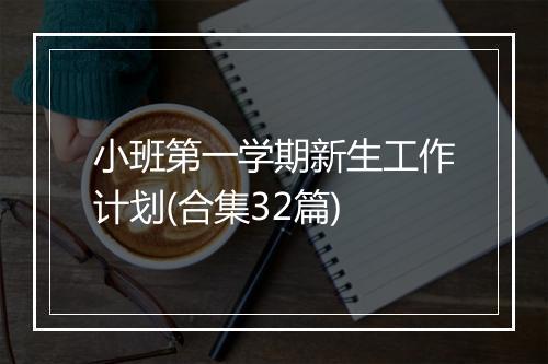小班第一学期新生工作计划(合集32篇)