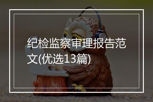 纪检监察审理报告范文(优选13篇)