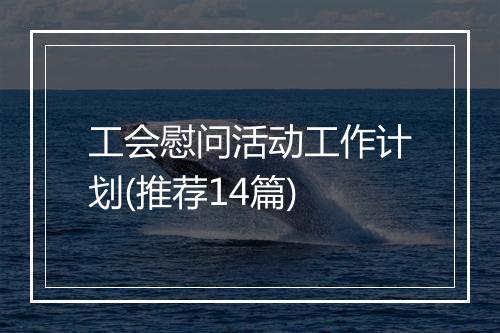 工会慰问活动工作计划(推荐14篇)