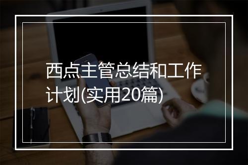 西点主管总结和工作计划(实用20篇)