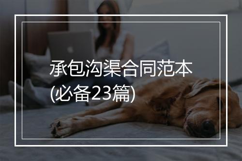 承包沟渠合同范本(必备23篇)