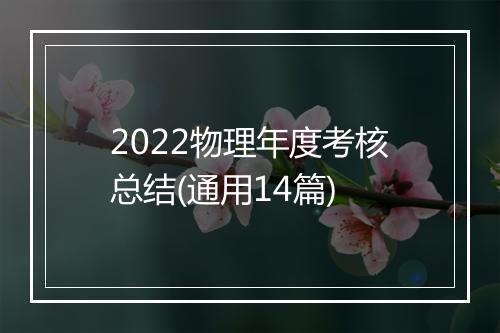 2022物理年度考核总结(通用14篇)