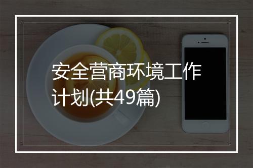 安全营商环境工作计划(共49篇)