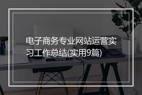 电子商务专业网站运营实习工作总结(实用9篇)