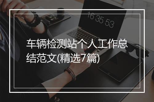 车辆检测站个人工作总结范文(精选7篇)