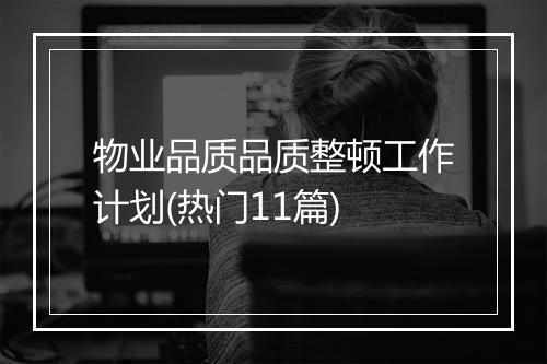 物业品质品质整顿工作计划(热门11篇)