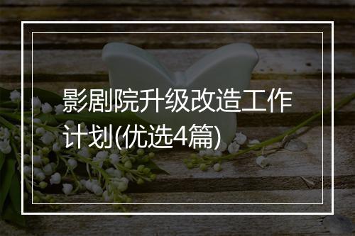 影剧院升级改造工作计划(优选4篇)