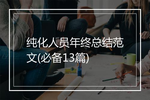 纯化人员年终总结范文(必备13篇)