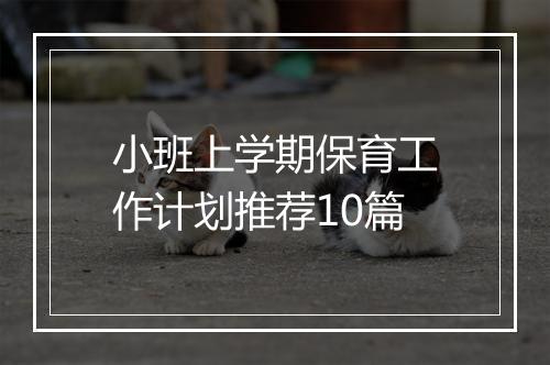 小班上学期保育工作计划推荐10篇