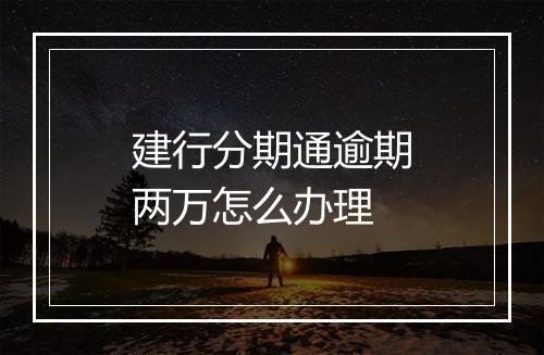 建行分期通逾期两万怎么办理