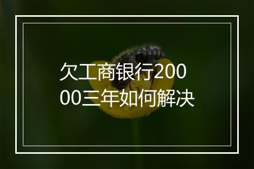 欠工商银行20000三年如何解决
