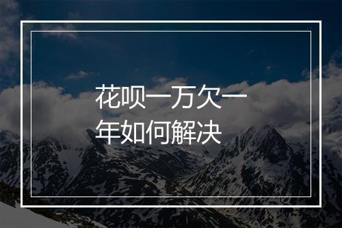 花呗一万欠一年如何解决
